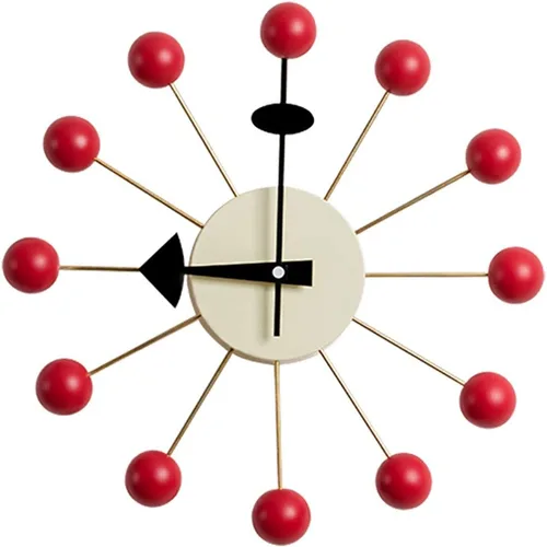 Miniatura 12 de SHISEDECO Reloj asterisco moderno en negro, sin tictac, diseño retro de mediados de siglo, reloj de cuarzo de pared silencioso decorativo