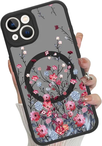Miniatura 66 de Funda magnética para iPhone 17 Pro [compatible con MagSafe], bonita funda de moda con estampado de leopardo negro, translúcida, mate, parte trasera
