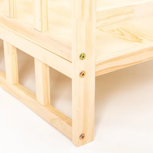 Miniatura 8 de Cama elevada de madera para mascotas con rieles, marco de cama de madera maciza para gatos, uso en interiores, grande, 37.8 x 22.1 pulgadas