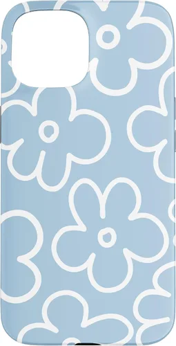 Miniatura 5 de Funda floral para iPhone 14 Cute Sky Blue and White Flower Pattern Wildflower