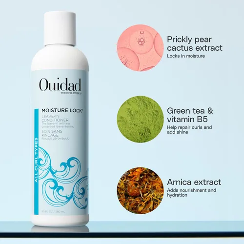 Miniatura 3 de Ouidad Moisture Lock - Acondicionador sin enjuague para cabello rizado, acondicionador hidratante y desenredante 2 en 1 acondicionador e prebase