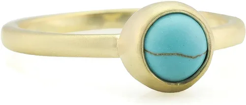 Miniatura 5 de Turquoise Bezel Ring - 14k Gold - Elegant December Birthstone Bridal Ring - Simple Stackable Design
