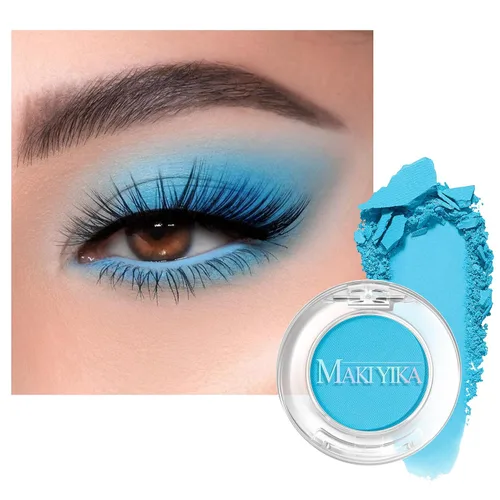Miniatura 15 de MAKI YIKA Paleta de sombra de ojos blanca mate para mujer, sombra de ojos en polvo blanco pigmentado para ojos marrones, paleta de maquillaje