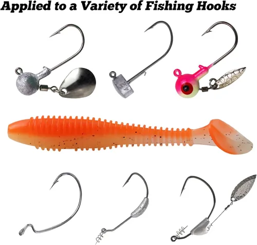 Miniatura 7 de Señuelos de Natación con Cola de Paleta, 2.5 pulgadas/3 pulgadas Señuelos Suaves de Pesca para Trucha, Crappie y Lobina para Agua Dulce y Salada