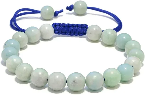 Miniatura 58 de Adjustable Crystal Bracelet – Gemstone Bead Bracelet with Adjustable Macrame String – Chic Gemstone Bracelet for Men and Women – 8mm Round Healing