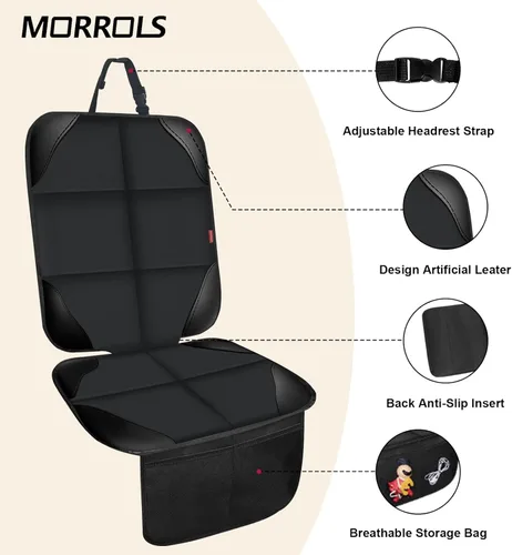 Miniatura 6 de MORROLS Protector de asiento de automóvil para asientos infantiles, 1 cojín de asiento de automóvil, fundas de asiento de automóvil de tela