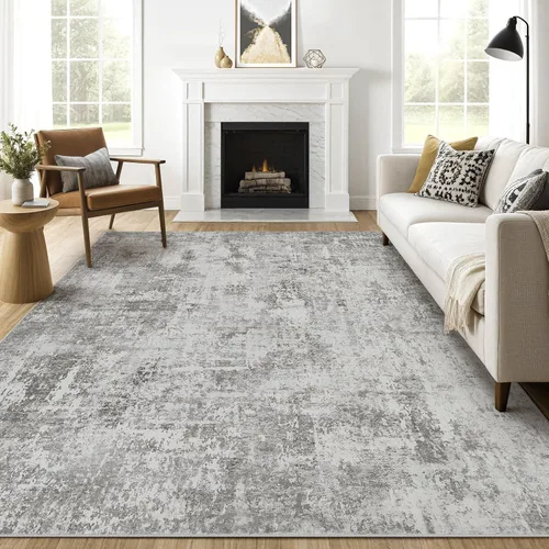 Miniatura 189 de Alfombra de pasillo lavable para cocina: 3 x 10 pies, antideslizante, abstracto, suave, moderno, resistente a las manchas, para interiores, piso
