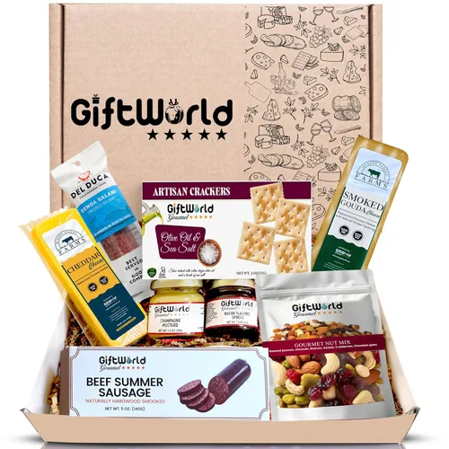 Miniatura 2 de Cesta de regalo de carne y queso, artículos de comida para charcutería, regalos de comida para hombres, muestra de carne para hombres, fiesta