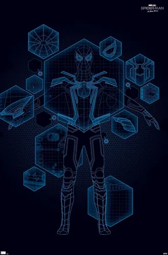 Miniatura 12 de Trends International Marvel Spider-Man: No Way Home - Póster técnico de pared, 22.4 pulgadas de largo x 14.7 pulgadas, versión enmarcada de madera