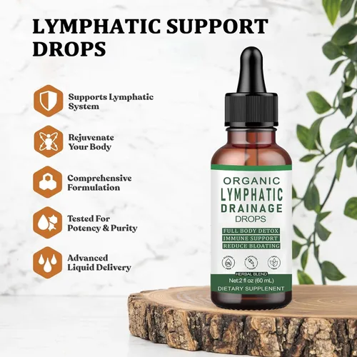 Miniatura 5 de Gotas de drenaje linfático, gotas líquidas de apoyo linfático, con ingredientes herbarios, reducen la hinchazón, desintoxicación y limpieza de todo