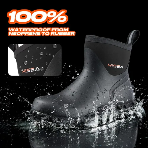 Miniatura 3 de HISEA Botas de goma para hombre, botas de lluvia impermeables para exteriores, para césped y jardín