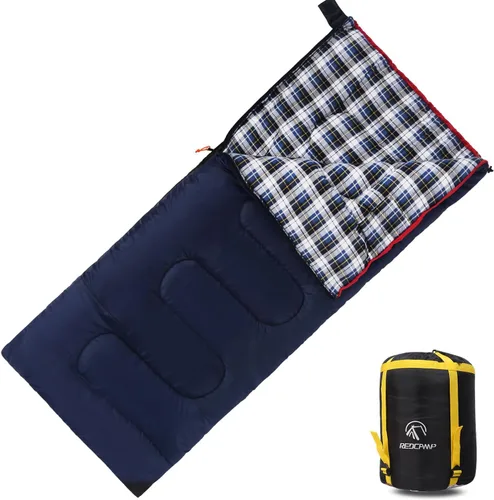 Miniatura 15 de REDCAMP Saco de Dormir de Franela de Algodón para Camping y Mochileros, Saco de Dormir para Adultos para Climas Fríos con Relleno de 2/3/4/6lbs