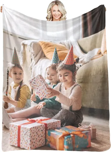 Miniatura 36 de Manta personalizada con fotos, mantas personalizadas con imagen para madre, padre, niños, hermana, amigos, parejas, cumpleaños, 1 foto, 30 x 40