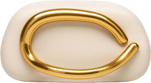 Bolsos de mano de acrílico de noche para mujer, bolsos de noche, bolso cruzado de piel sintética con acento ovalado dorado