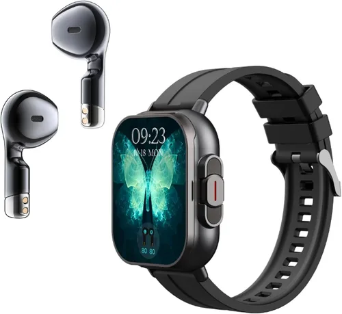 Miniatura 8 de Reloj inteligente con auriculares, relojes con correa de silicona, pantalla de 2.01 pulgadas, reloj rastreador con auriculares