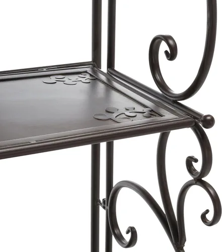 Miniatura 5 de SAFAVIEH Tyrique - Estante de hierro forjado victoriano rústico marrón rústico de 4 niveles, soporte de metal para plantas, estante para panadero