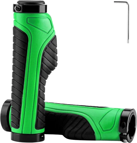 Miniatura 12 de ROCKBROS Empuñaduras de bicicleta de montaña, empuñaduras para manillar de bicicleta, doble abrazadera de aluminio para MTB BMX, extremos de barra