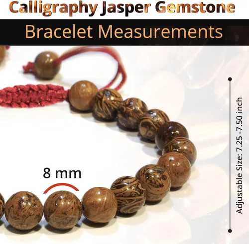 Miniatura 87 de Adjustable Crystal Bracelet – Gemstone Bead Bracelet with Adjustable Macrame String – Chic Gemstone Bracelet for Men and Women – 8mm Round Healing