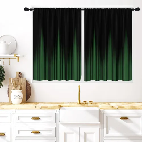 Miniatura 22 de Coxila Cortinas 100% opacas en negro y beige de 42 x 63 pulgadas, cortinas góticas degradadas con aislamiento térmico para dormitorio