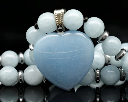 Miniatura 49 de Colgante de corazón de aventurina natural, Collar de cuentas de aventurina genuina, Collar de piedra verde, Collar de piedras preciosas, Cuentas