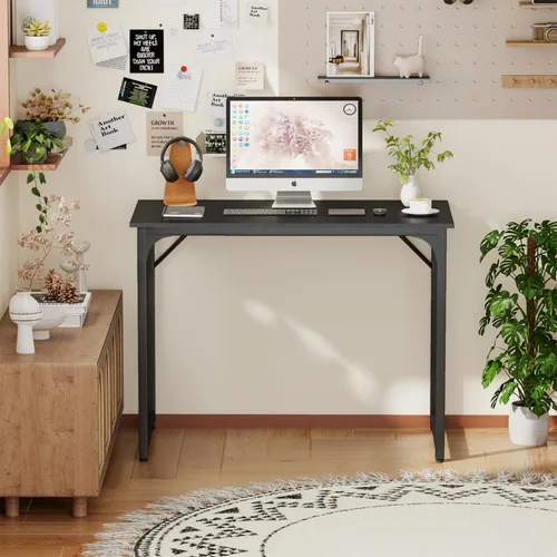 Miniatura 4 de Dopinmin Escritorio para computadora de 39.4 pulgadas, escritorio de oficina en casa, escritorio de trabajo moderno, escritorio de escritura