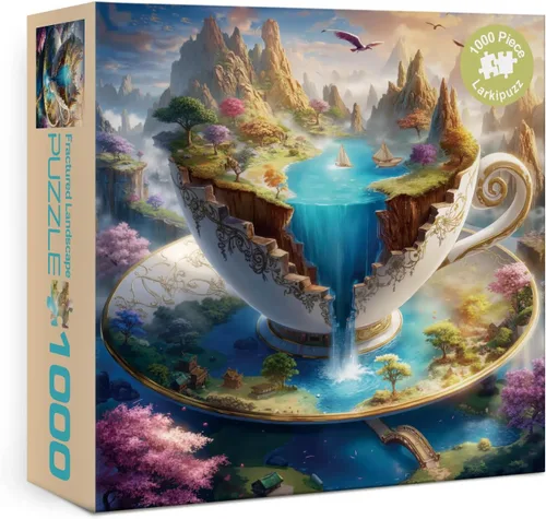Miniatura 12 de Rompecabezas de castillo de manzana de fantasía para adultos de 1000 piezas, rompecabezas de mariposa de paisaje mágico, hermoso rompecabezas