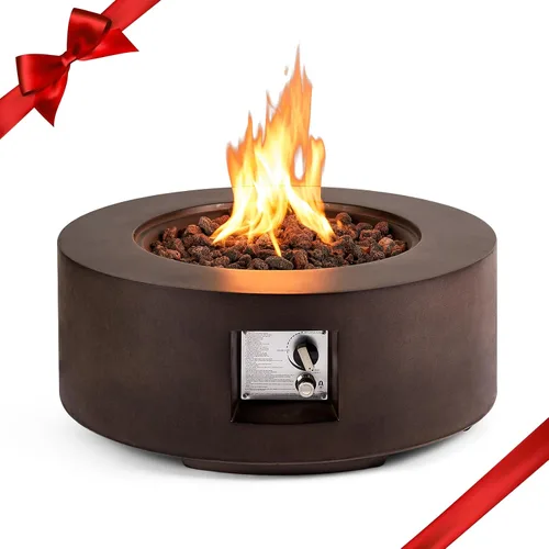 Miniatura 42 de ECOTOUGE Mesa de cubierta de tanque de propano, 15.5 pulgadas para mesa de fuego, mesa oculta cilíndrica para exteriores para fogata de gas