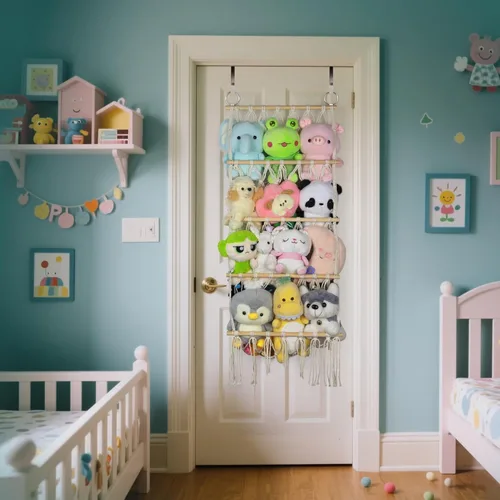 Miniatura 2 de Hamaca de animales de peluche de 16.5 in de ancho sobre la puerta - Hamaca de animales de peluche de 5 niveles para hamaca de juguete de felpa