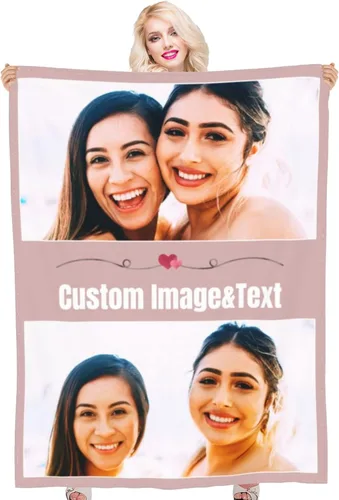 Miniatura 12 de Manta de fotos personalizada con texto fotográfico, mantas personalizadas, regalos personalizados para cumpleaños, aniversario, graduación