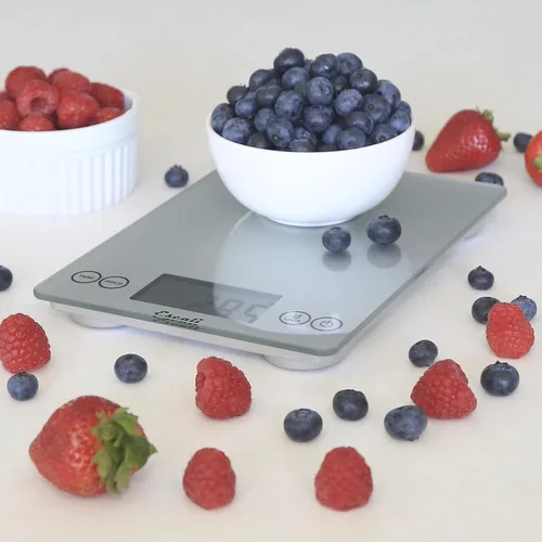 Miniatura 5 de Escali Arti Báscula Digital de Vidrio para Alimentos de Encimera de Cocina, Báscula para Hornear y Cocinar con Contador de Nutrición y Calorías