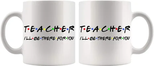 Miniatura 2 de Taza de café con texto en inglés "Teacher I'll Be There For You", taza de café personalizada, taza de café personalizada, taza de amigos divertidos