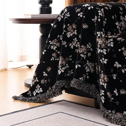 Miniatura 7 de VClife Soft Couch Cover, Vintage Brown Floral Jacquard Couch Covers for Dog, French Cottage Botanical Sofa Cover for 2 Cushion Sofa, Washable