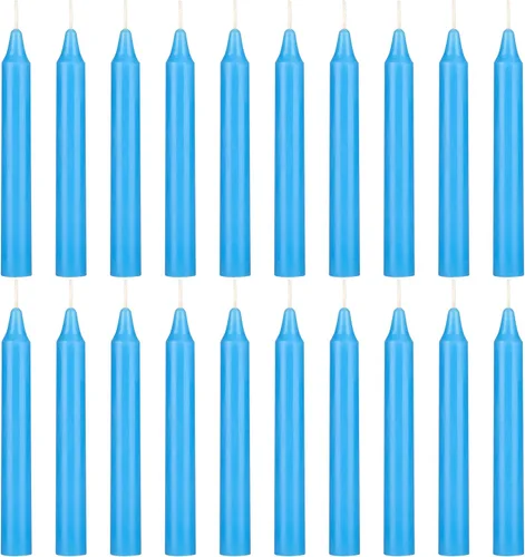 Miniatura 33 de SRG 40 mini velas cónicas color azul claro sin perfume, 4 pulgadas de alto x 1/2 pulgada de diámetro, ideal para lanzar campanadas, rituales