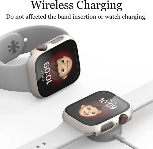 Miniatura 3 de HASDON - Paquete de 12 fundas compatibles con Apple Watch Series 9, 8, 7, de 1.772 pulgadas con protector de pantalla de vidrio templado, cobertura