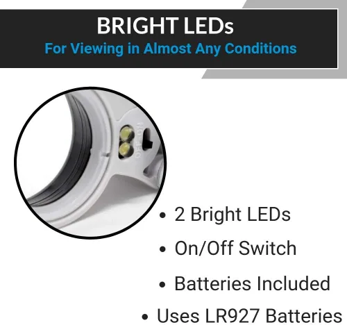 Miniatura 5 de Formline Supply - Lupa iluminada con 40 luces LED para joyeros, lupa buena para jardinería, joyas, antigüedades, monedas, rocas, sellos, Plata/Blanco