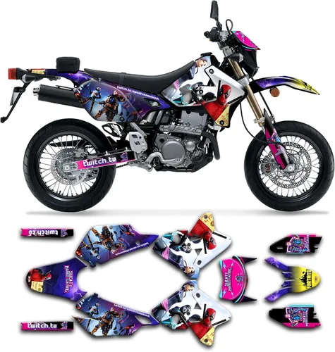 Miniatura 25 de Kit de calcomanías personalizadas para Suzuki DRZ400 E / DRZ400 Enduro / DRZ400E / DR-Z400E / DRZ400 EN 1999-2024, SZDRSE9919003-KO