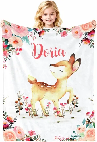 Miniatura 23 de Manta de bebé personalizada con nombre, cobijas de franela suaves y personalizadas con diseño de animales para recién nacidos, niños y niñas