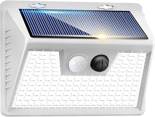 Miniatura 28 de Peasur Luces Solares para Exteriores con Sensor de Movimiento, 140 LED Luz Solar Alimentada por Energía Solar para Cerca Impermeable, 3 Modos