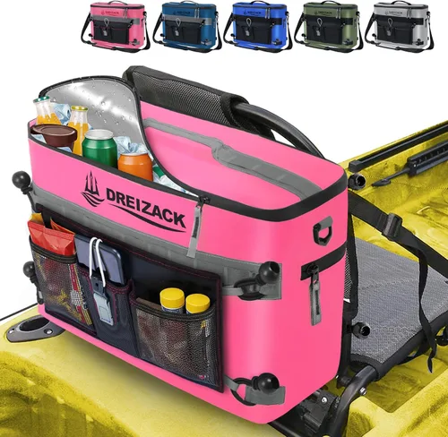Miniatura 12 de Dreizack Enfriador de kayak detrás del asiento, enfriador impermeable para kayak, enfriador de tabla de remo, compatible con silla de césped, Verde