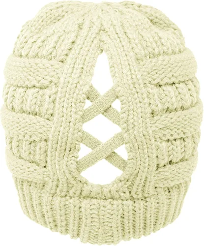 Miniatura 2 de C.C. Gorro de invierno elástico con cola de caballo y moño desordenado