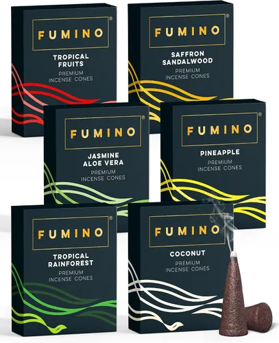 Miniatura 9 de Conos de incienso Fumino Fresh Paquete de 6 cajas de 90 piezas Masala Agarbatti Joss fragancia para relajación y meditación, aroma de decoración