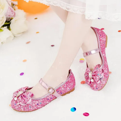 Miniatura 2 de Furdeour Zapatos de vestir para niñas, zapatos de ballet de princesa con purpurina para boda, fiesta, boda, fiesta, dama de honor, zapatos planos
