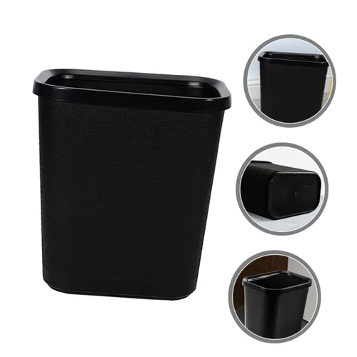 Miniatura 7 de BESTOYARD Cubo de basura abierto, contenedor de flores, cubo de basura negro, cubo de basura para baño, papelera para el hogar, cubo de basura