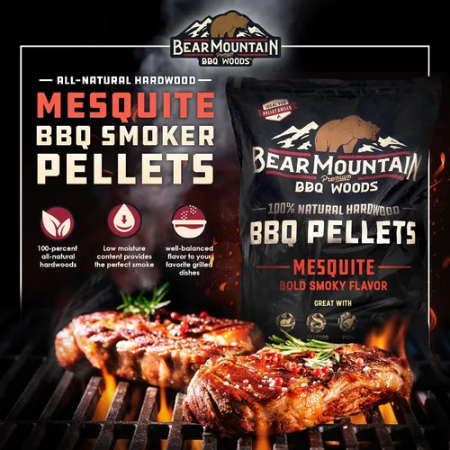 Miniatura 2 de Bear Mountain - Pellets de madera natural para ahumador, parrilla y barbacoa, 20 libras, mezquite