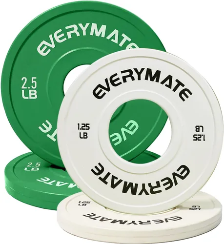 EVERYMATE Placas de Peso de Cambio 1.25LB 2.5LB 5LB Juego Placa Fraccional Placas Olímpicas de Parachoques para Entrenamiento Cruzado Placas de Peso