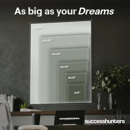 Miniatura 4 de Lienzo decorativo motivacional para pared con texto en inglés "Road To Successful" (Camino al éxito), diseño motivacional para la oficina, con texto