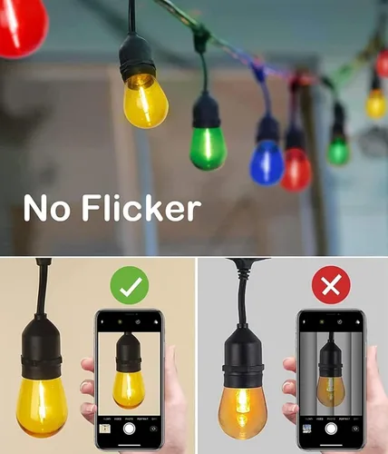Miniatura 3 de Paquete de 15 bombillas LED S14 moradas de repuesto para luces de Halloween para exteriores, 1 W, bombilla de filamento LED Edison vintage, base