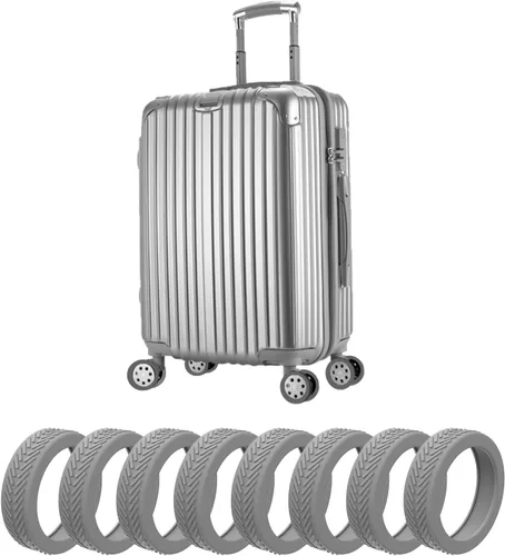Miniatura 7 de Fundas para ruedas de equipaje, 8 piezas, cubierta de rueda de maleta, cubierta protectora de silicona para la mayoría de accesorios de equipaje