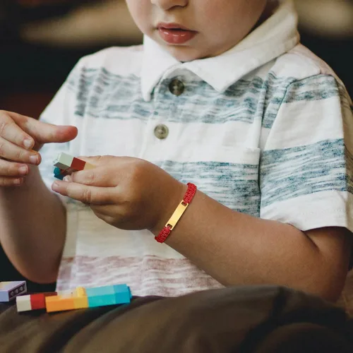 Miniatura 5 de Pulsera de barra para bebé: chapado en oro de 18 quilates, pulsera con placa de identificación personalizada para niños pequeños de mamá, nombre