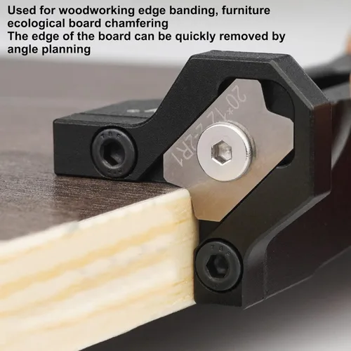 Miniatura 3 de Cepilladora de madera con bandas de borde de chaflán, herramienta raspadora de chaflán de borde rápido con 3 cuchillas, perfecta para carpintería